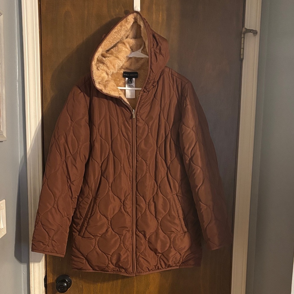 Susan Graver Brown Quilted Coat